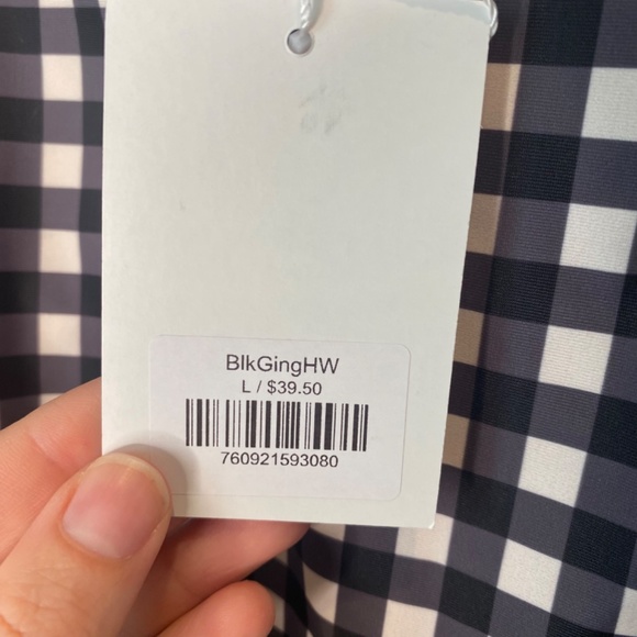 NWT Lime Ricki Black & White Gingham Cropped Top High Waist 2 Piece Bathing Suit - Picture 9 of 11